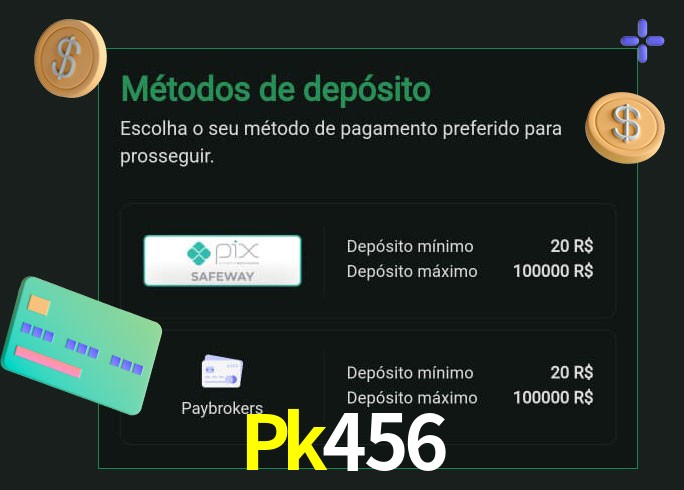O cassino Pk456 oferece uma grande variedade de métodos de pagamento